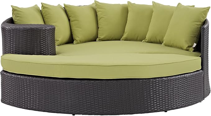 Modway Convene Wicker Rattan Outdoor Patio Poolside Sectional Sofa Daybed - Image 5