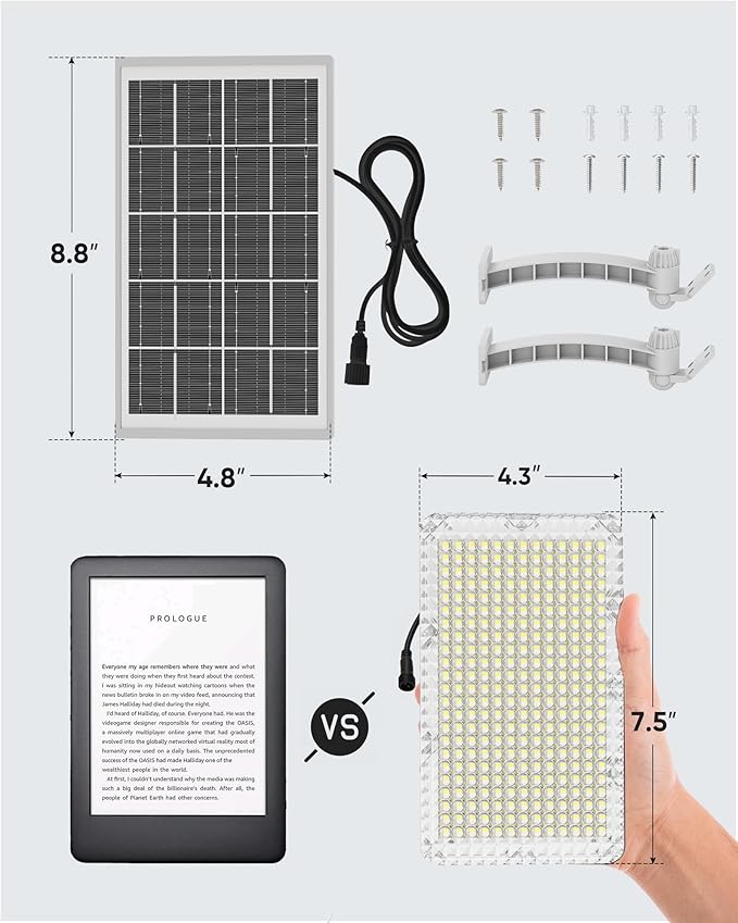 1000 Lumen 299 LED Solar Dusk to Dawn Light Outdoor JACKYLED Solar Powered - Image 3