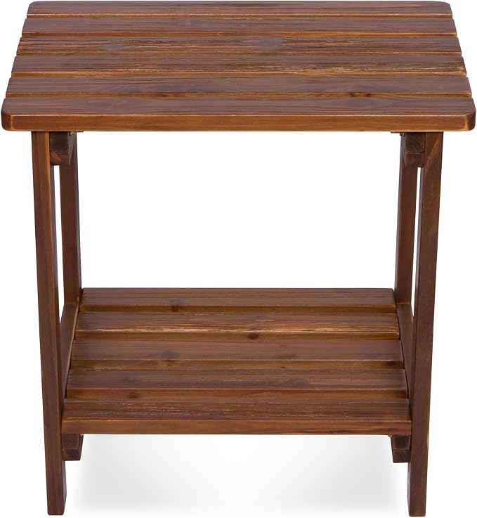 Shine Company Providence Rectangular Solid Wood Side Table, Outdoor Adirondack - Image 3