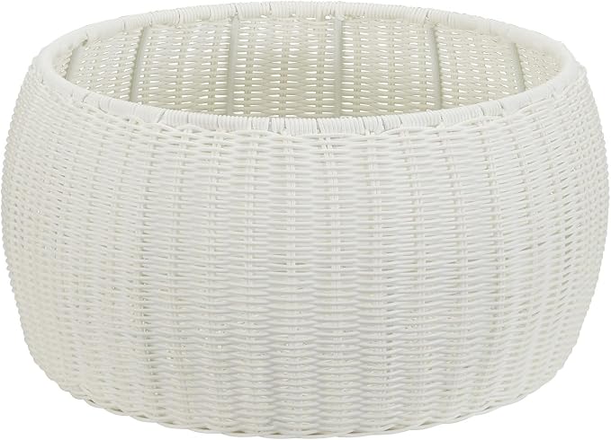 Resin Wicker Storage Stool or Side Table - Image 6