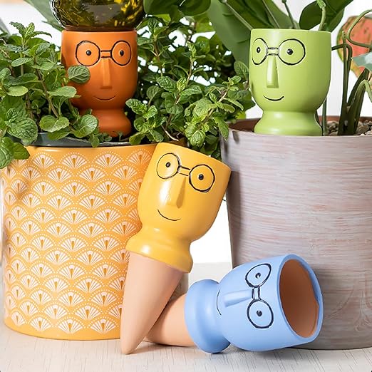 4 Pack Terracotta Watering Spikes, Vacation Self-Watering Planters Devices by CZWLHG