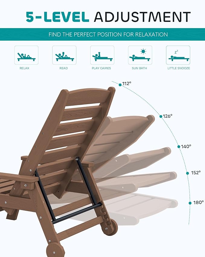 SERWALL Patio Chaise Lounge Chair - Image 3