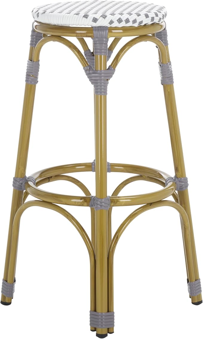 Safavieh Home Collection Kipnuk Grey&White Indoor/ Outdoor Barstool - Image 7