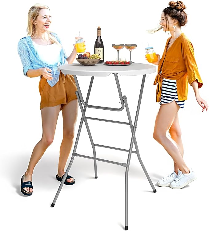 Round Folding Table, Portable Plastic Table - Image 8