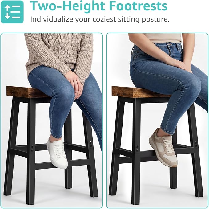 Rustic Bar Stools, 24 Inch Barstools, Counter Height Stools - Image 6