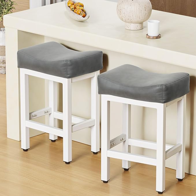 Counter Height Bar Stools Set of 2, 24 Inch Barstools by Raynesys