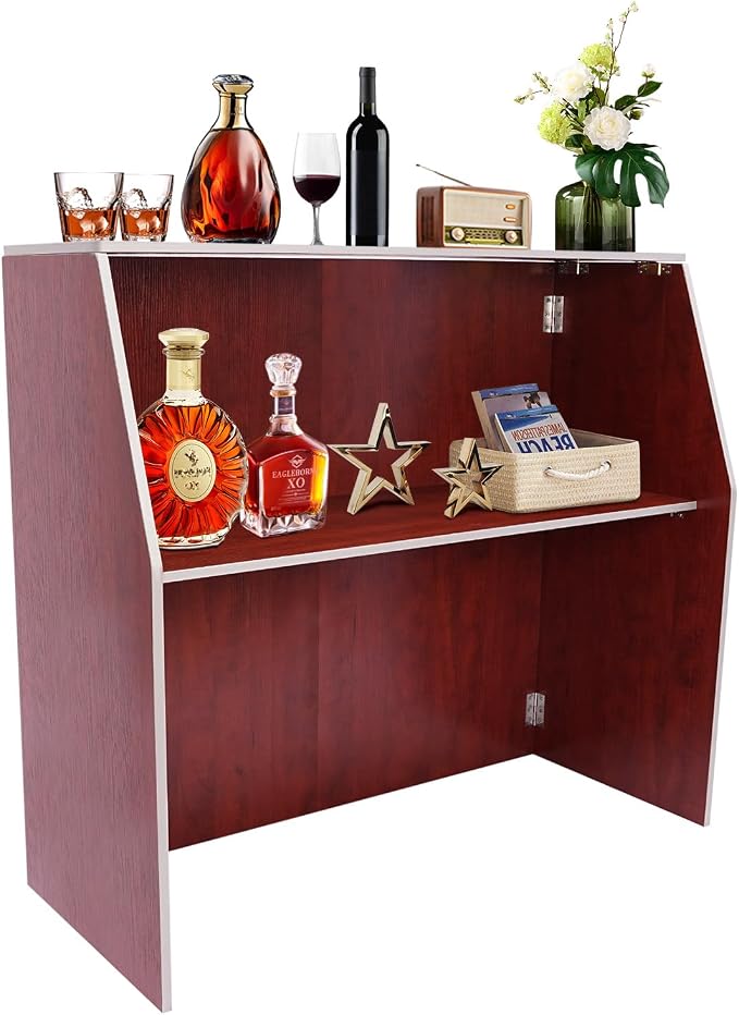 43''*48''*20'' Portable Event Bar, Folding Party Counter Mobile Drink Table - Image 4