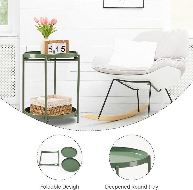 danpinera 2 Tier Metal Side Table - Image 5