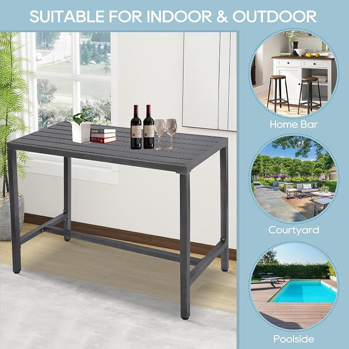 Outdoor Bar Table, Patio Console Pub Height Table - Image 6