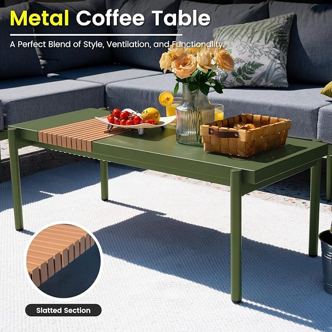 Sundale Outdoor 7 Pieces Metal Patio Furniture Set, Outdoor Sectional Sofa - Image 6