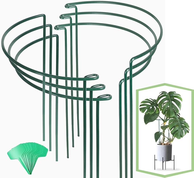 Joyhalo 6 Pack Plant Support Stakes, 16 Inch Peony Cages and Supports, Flower by Joyhalo