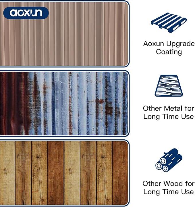 Aoxun 5x2.7 FT Shed Outdoor Storage Shed Metal Tool Shed - Image 5