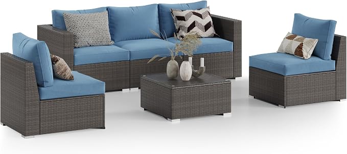 Wisteria Lane 2 Piece Patio Furniture Set of 2 Seats, Outdoor Wicker Patio - Image 6