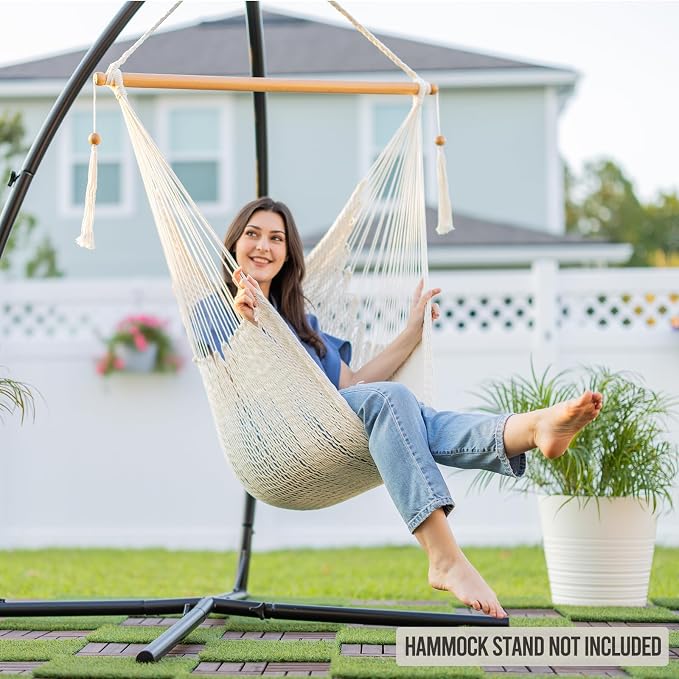 JoyView Hammock Chair with Spreader Bar Caribbean Hammock Swing Chair 300 LBS - Image 5