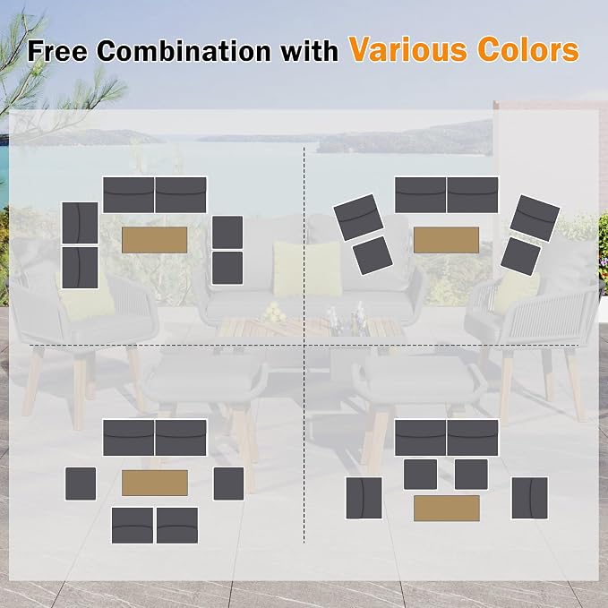 6-Piece Rope Patio Furniture Set, Outdoor Furniture - Image 6