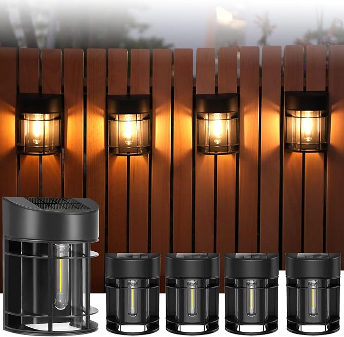 Solar Fence Lights, Upgrade Solar Deck Lights, Waterproof Solar Outdoor Lights by DOESLAG