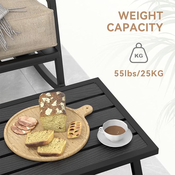 C-Hopetree Small Metal Outdoor Coffee Side Table - Image 4