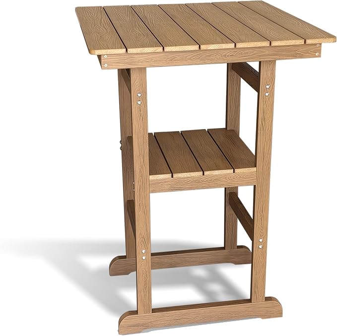 Poly Lumber Outdoor Bar Table, Durable HIPS Material, Weather Resistant by Mosbrisa