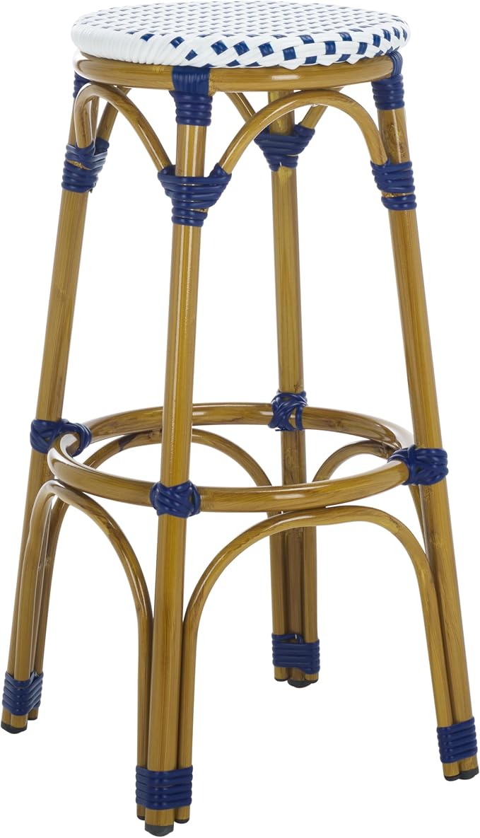 Safavieh Home Collection Kipnuk Blue&White Indoor/ Outdoor Barstool - Image 4