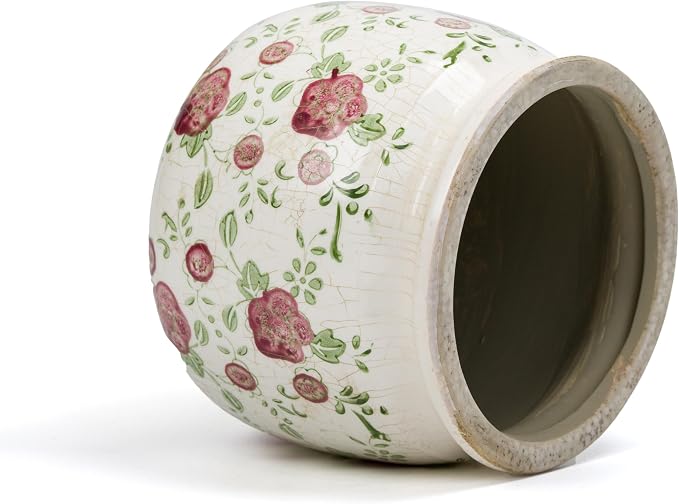 Ceramic Pot for Planter, Vintage Red Plum Flower Pot - Image 4