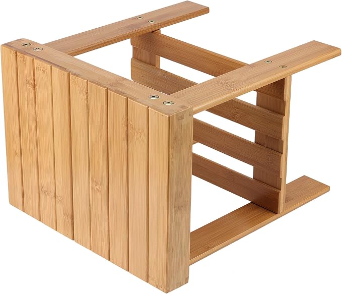 2 Pack Bamboo Step Stool, Bamboo Shower Bench, Wooden Shower Foot Stool - Image 4