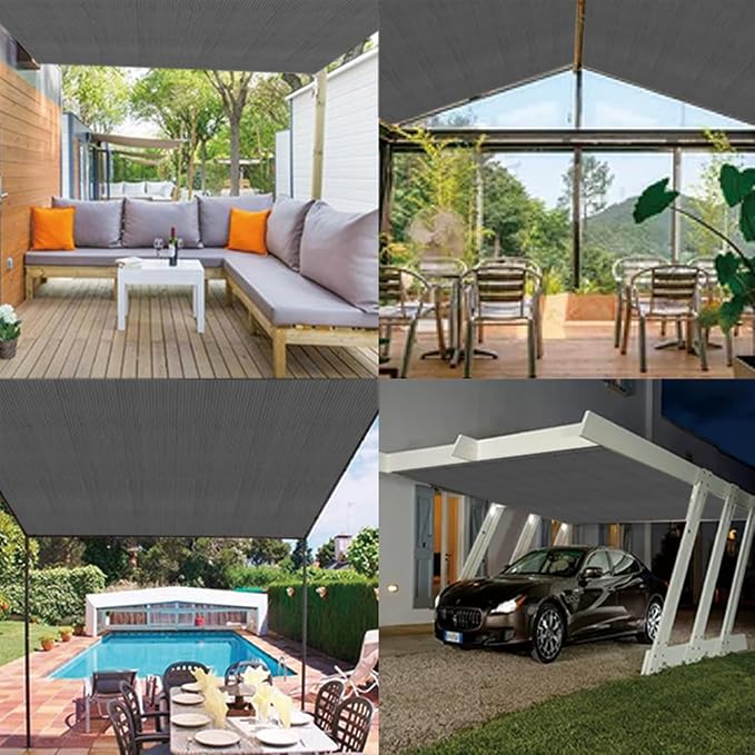 90% 12x20ft Sun Shade Cloth for Outdoor Deck Backyard Patio Garden Pergola - Image 8