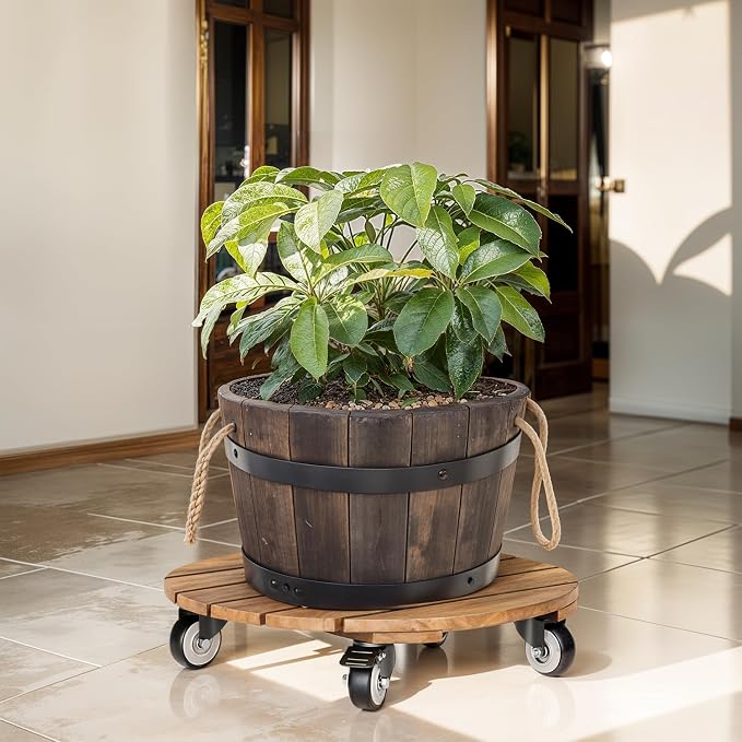 Idzo 2pack Wood Plant Caddy - Image 7