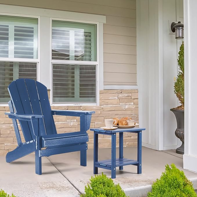 Adirondack Outdoor Side Table, 2-Tier Sturdy Patio End Table Weather Resistant - Image 2