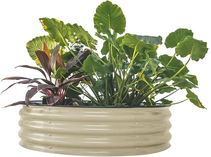 Vego garden 11" Tall 42" Round Raised Garden Bed Metal Raised Bed Planter Box by VegoGarden