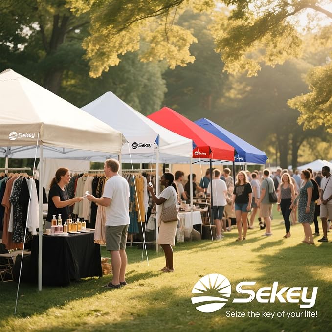 Sekey 10x10 Pop Up Canopy with Pockets Sidewall, One Push Setup Instant Outdoor - Image 6