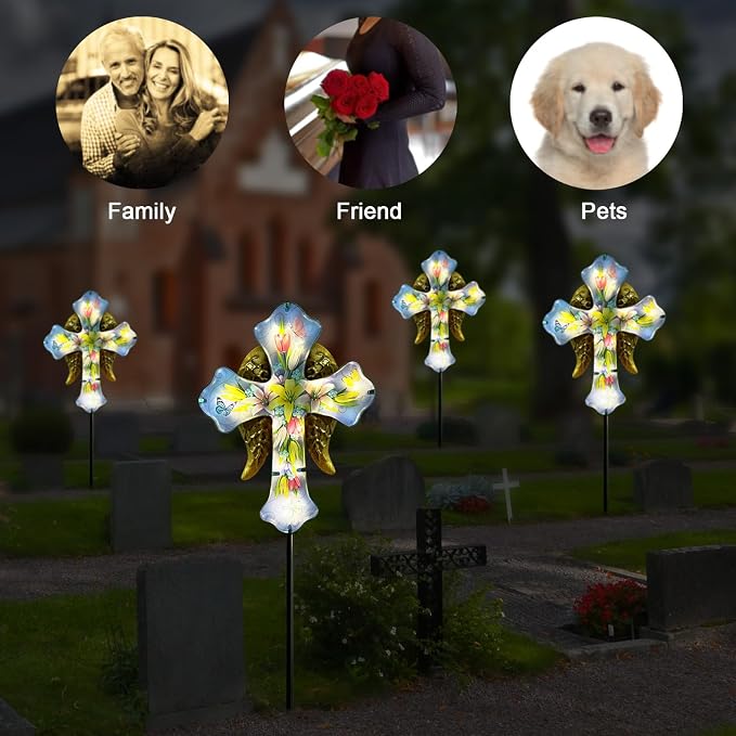 Solar Cross Garden Stake Lights - Image 5