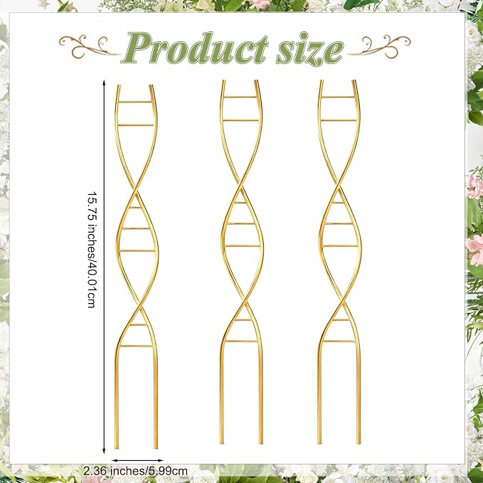 3 Pcs 15.75 Inch Indoor Plant Trellis - Image 2
