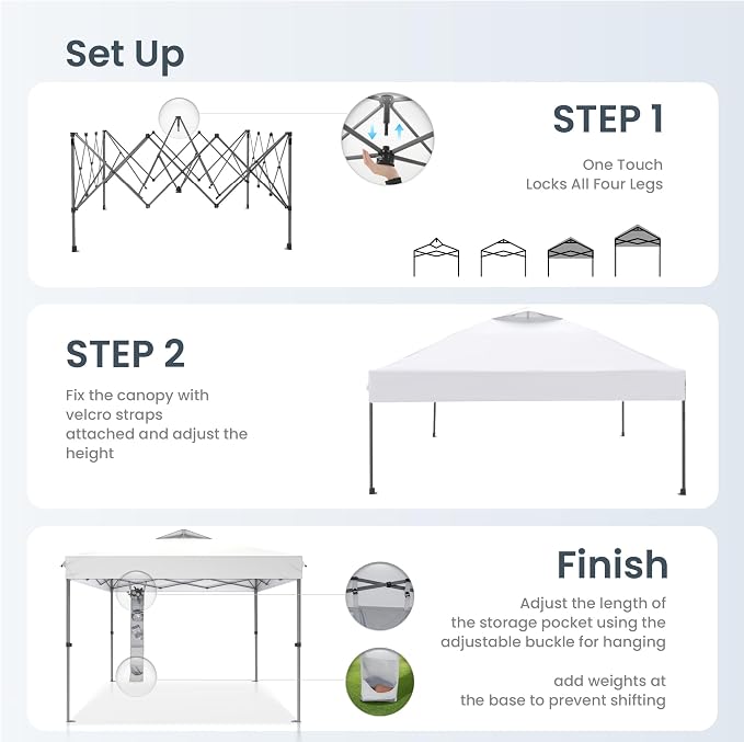 PHI VILLA 10x10 Pop Up Canopy Tent - Image 5