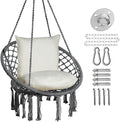JoyView Macrame Hammock Chair Hanging Swing Chair Max 330 Lbs by JoyView