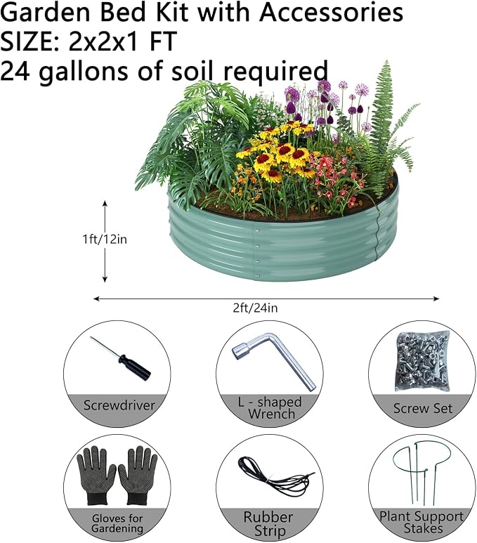 Galvanized Metal Planter Raised Garden Bed Kit - Image 2
