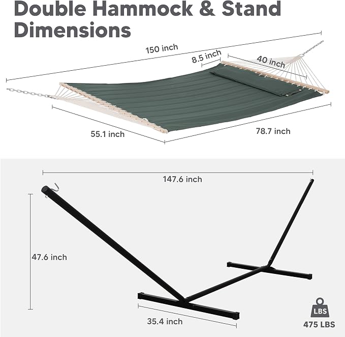 SUNCREAT Hammocks Extra Large Double Hammock - Image 4
