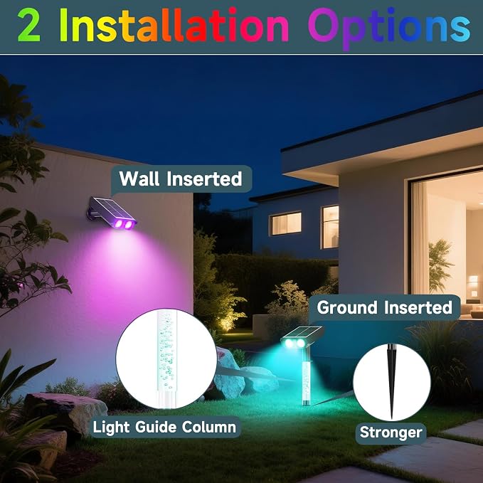 RGB Solar Spot Lights : 2 IN 1 Solar Lights Outdoor - Image 4