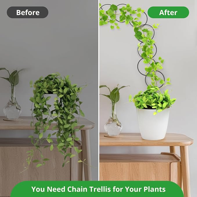 24 Pcs Chain Trellis for Climbing Plants, 120 Inch Long Metal Plant Trellis - Image 3