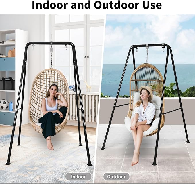 Hammock Chair Stand, Heavy-Duty A-Frame Metal Swing Stand - Image 4