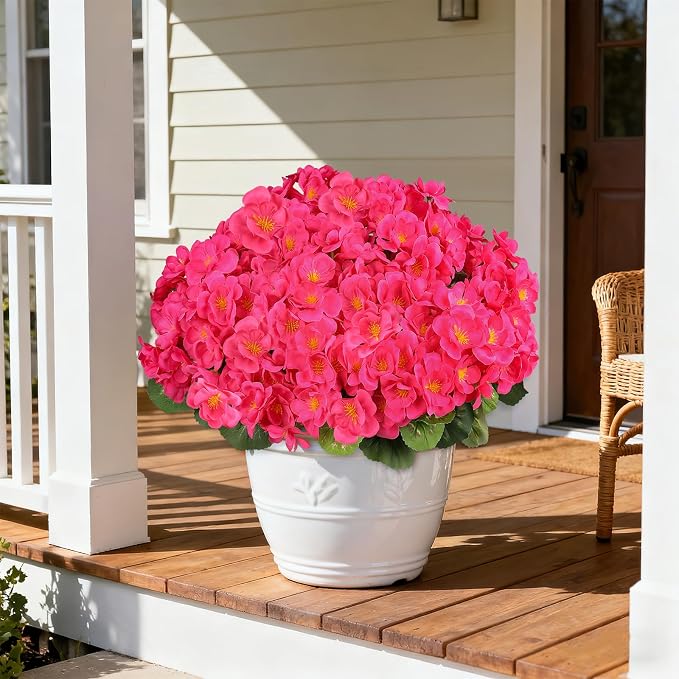 Artificial Geraniums Flowers for Outdoors, 6 Bundles Realistic Silk Fake - Image 7