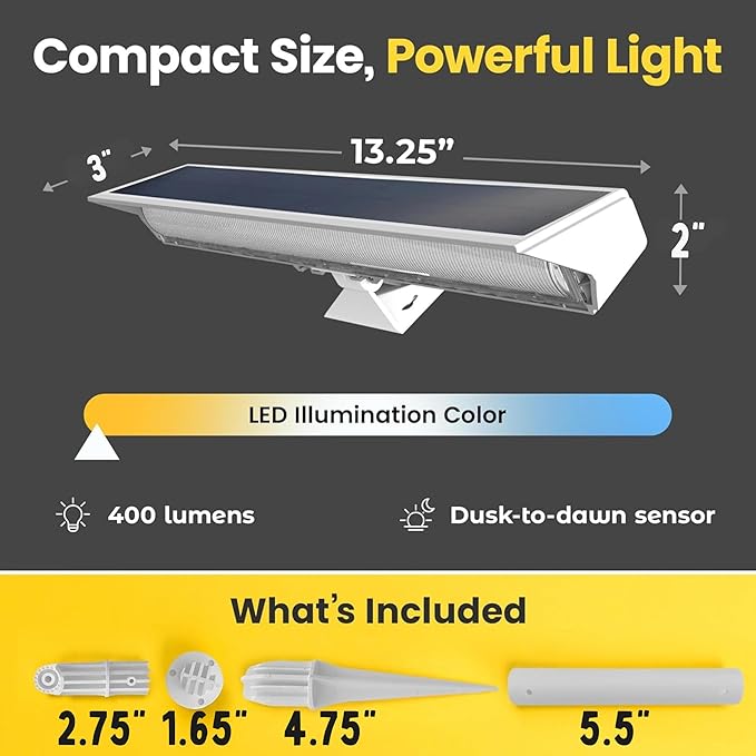 Brighticonic Solar Sign Lights Outdoor White – LED Solar Sign Light - Image 2