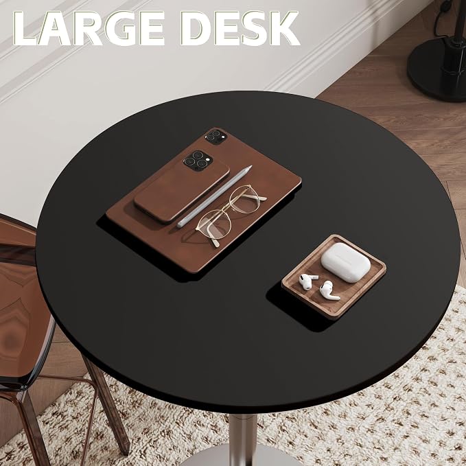 Flamaker Round Bistro Pub Table Modern Style Metal Base MDF Top Cocktail Bar - Image 6