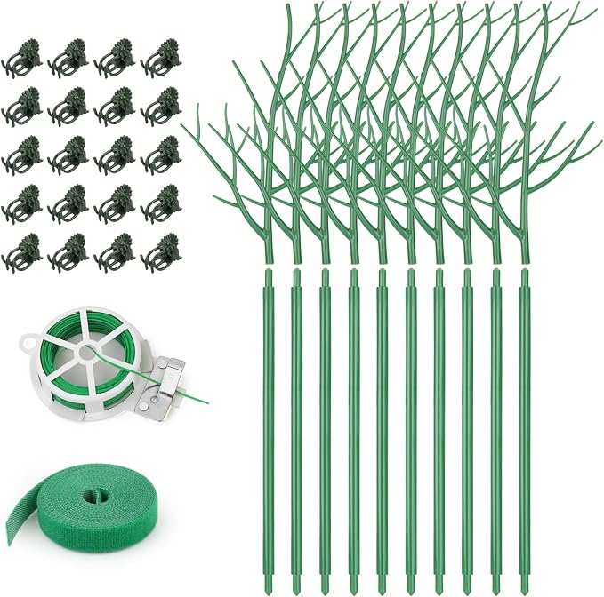 10 Pack Plant Support Stakes for Indoor Plants, 27.56 Inch Twig Plant Sticks by AOM