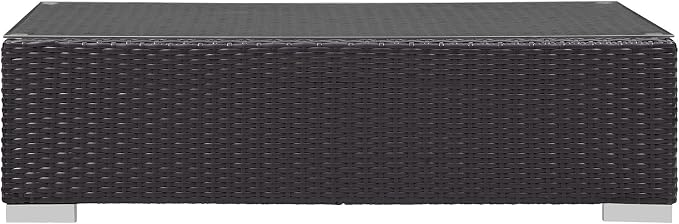 Modway Convene Wicker Rattan Outdoor Patio Coffee Table in Espresso - Image 6