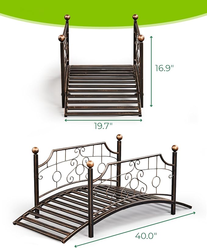 Outvita Metal Garden Bridge for Outdoor, Elegant Decorative Bridge - Image 2