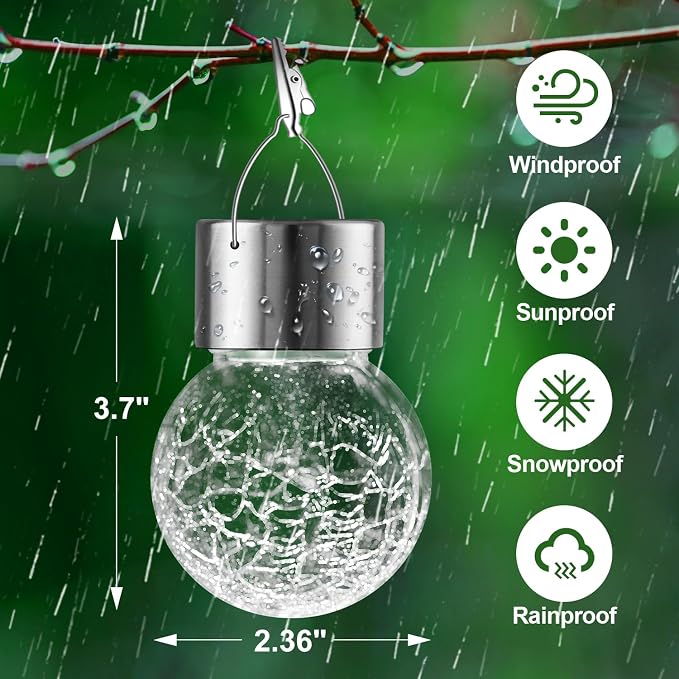 Solar Outdoor Lights Decorative 12 Pack, Hanging Solar Garden Lights Waterproof - Image 5