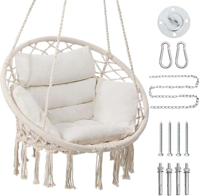 Macrame Hammock Hanging Swinging Chair by KROFEM
