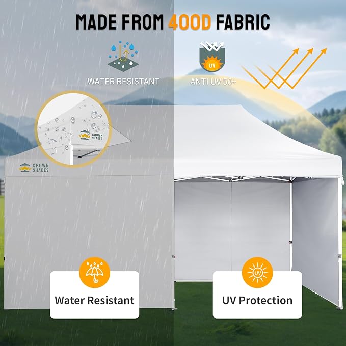 CROWN SHADES 10x20 Pop Up Canopy Tent, Thicken Frame Commercial Heavy Duty Tent - Image 5