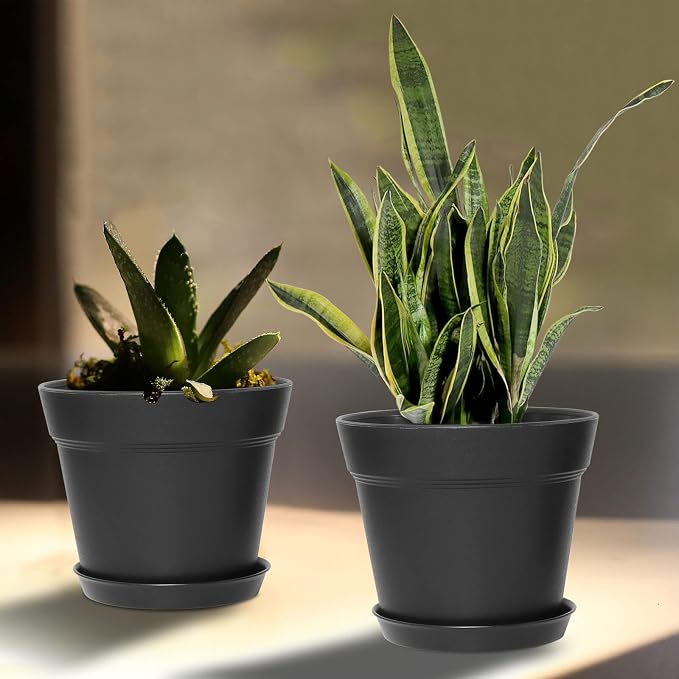 WOUSIWER 16 Pack 6 inch Plastic Planters - Image 6