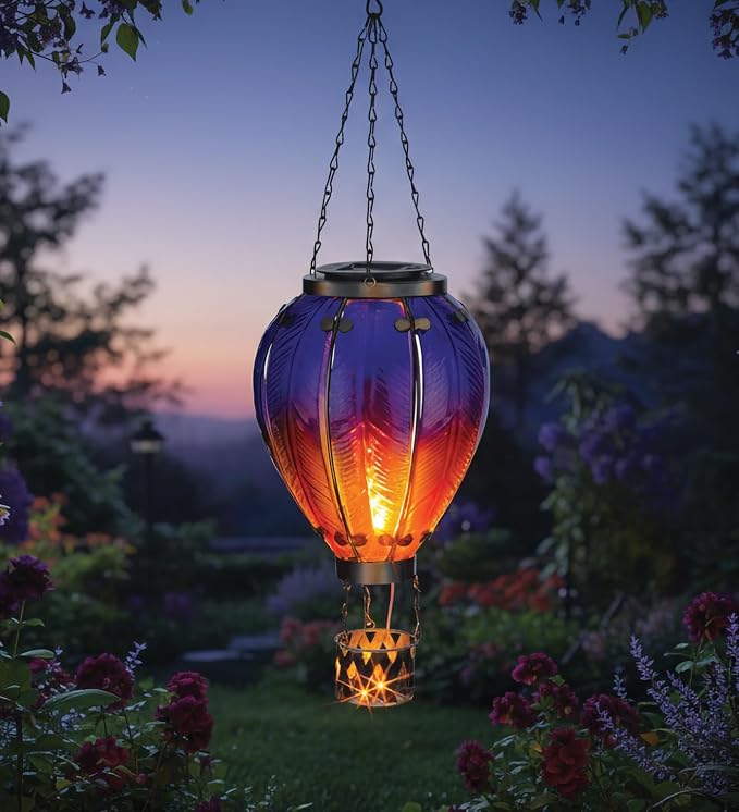 Regal Art & Gift 23.5 Inch Hot Air Balloon Solar Lantern – Hanging - Image 2